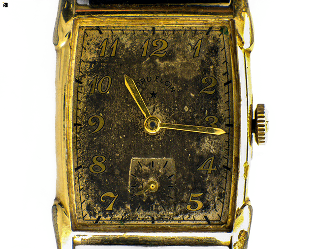 Before #117 Close Up of Vintage Watch Face Prior to Restoration