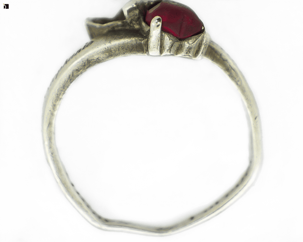 Before #29 Side View of Engraved Sterling Silver Ring Prior to Ring Restoration