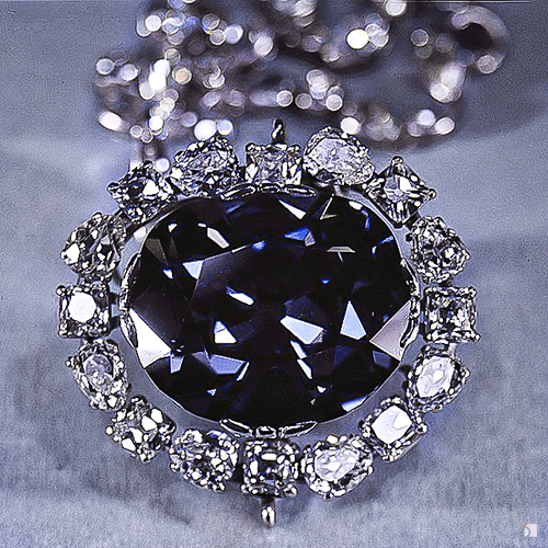 Super Close Up of The Hope Diamond SIA Display