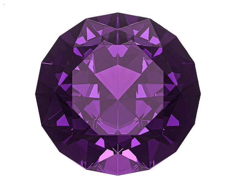 Isolated Loose Purple Amethyst February Birthstone Gemstone