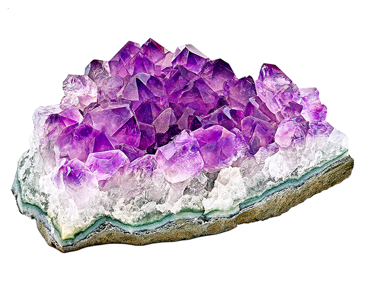 Isolated Raw Uncut Amethyst Gemstone February Birthstone Feature