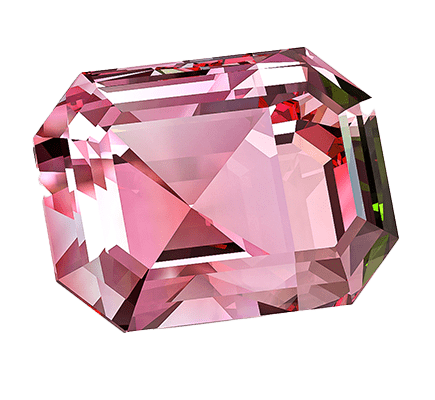 October Birthstone Isolated Single Loose Tourmaline Gemstone