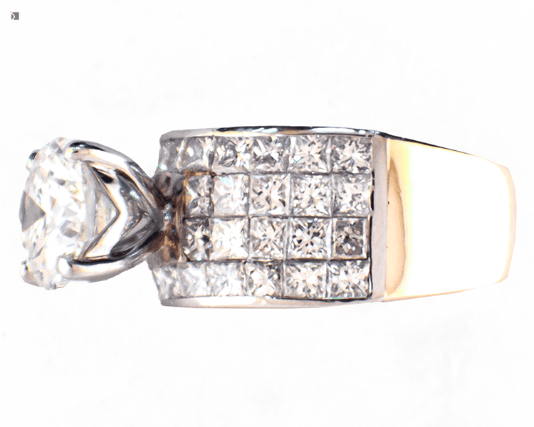 After #157 Side View of Diamond Engagement Ring After Being Restored by Premier Ring Repair Services