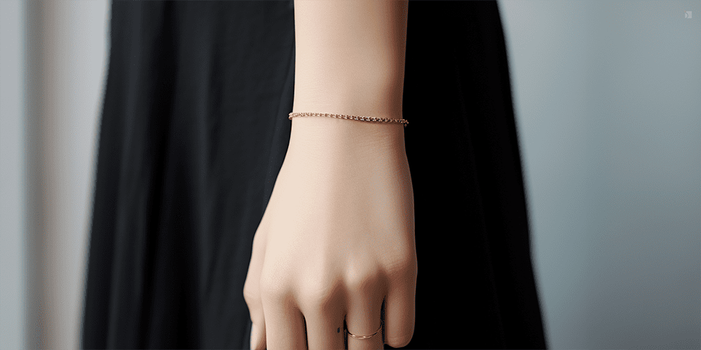 Simple Permanent Jewelry Gold Chain Bracelet Welded on Wrist Minimalist Casual Outfit