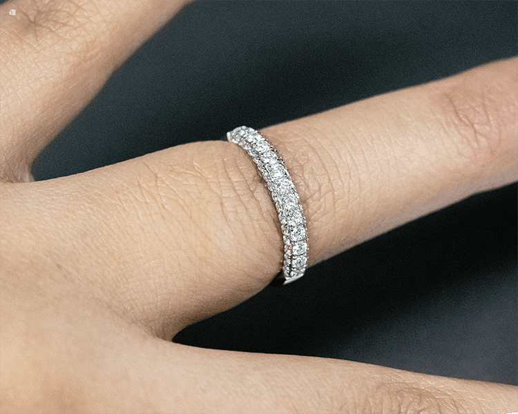 Before #158 White Gold Diamond Wedding Ring Band Too Tight on Finger Prior to Resizing Services