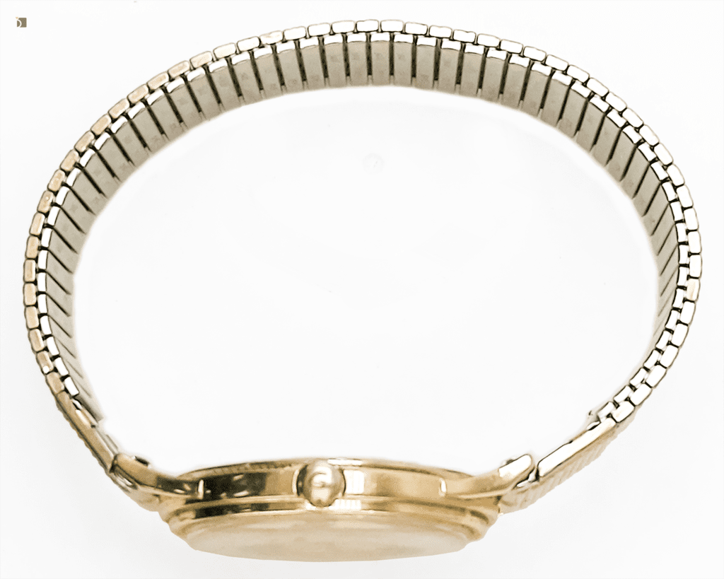 Before #160 Top Profile of Gold Vintage LeCoultre Timepiece Prior to Premier Watch Servicing