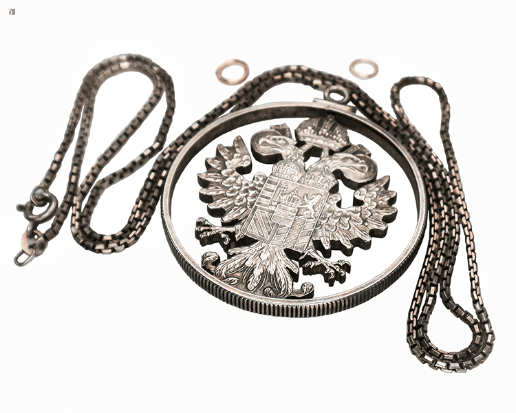 Before #161 Angled View of Maria Theresa Thaler Coin Prior to Restoration