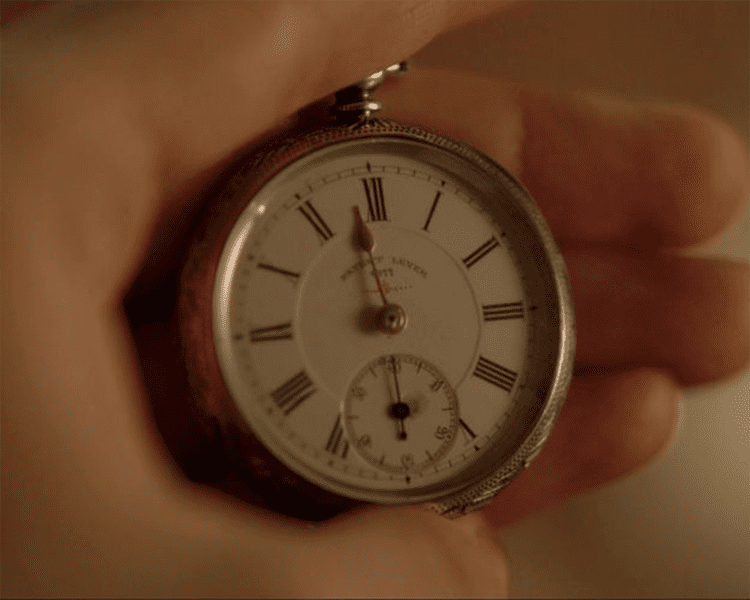 Close Up of Anthony Bridgerton Holding Family Heirloom Pocket Watch Once Belonging to Late Father Viscount Edmund Bridgerton