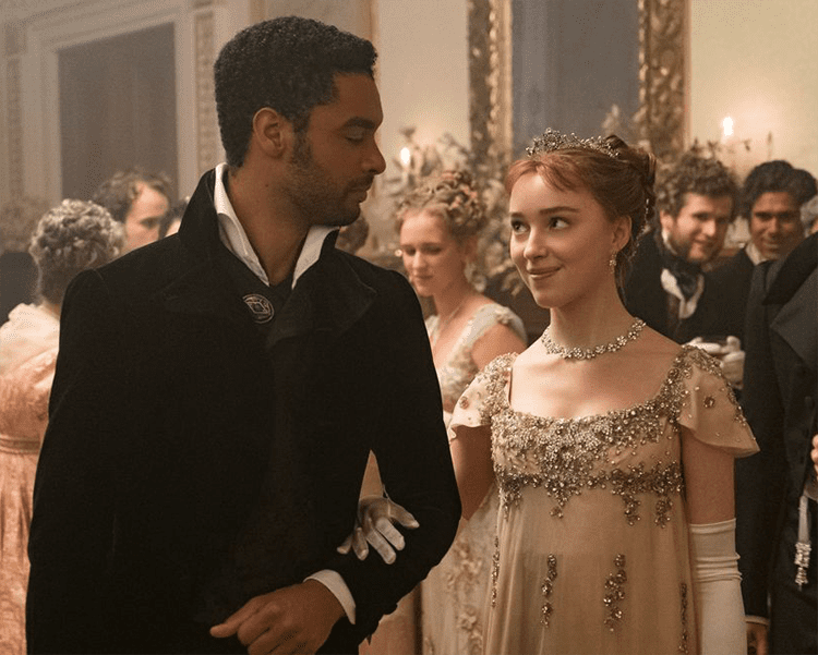 Simon Bassett Duke of Hastings Standing with Daphne Bridgerton at Ball