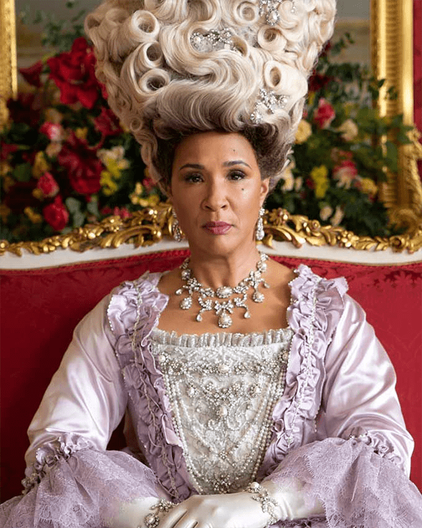 Queen Charlotte Wearing Royal Jewels Sitting in Palace