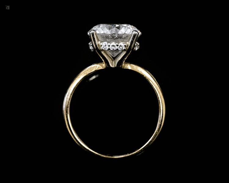 Before #162 Flat View of Diamond Engagement Ring Prior to Restoration Work of Master Jewelers