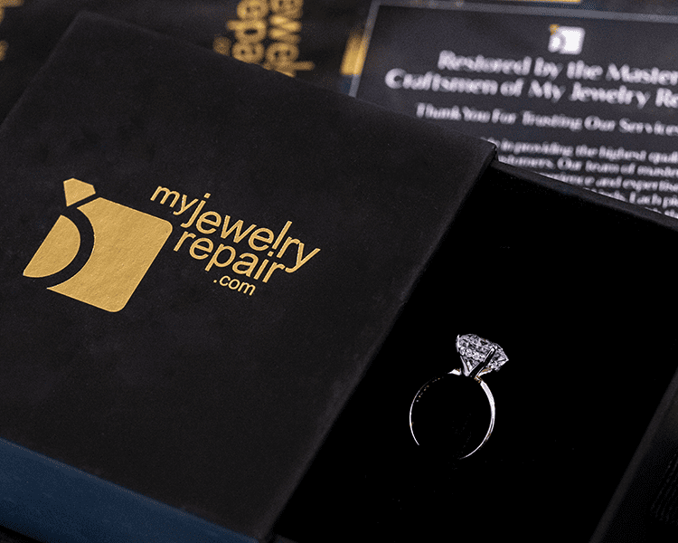 After #162 Restored Diamond Engagement Ring Displayed in My Jewelry Repair Jewelry Box