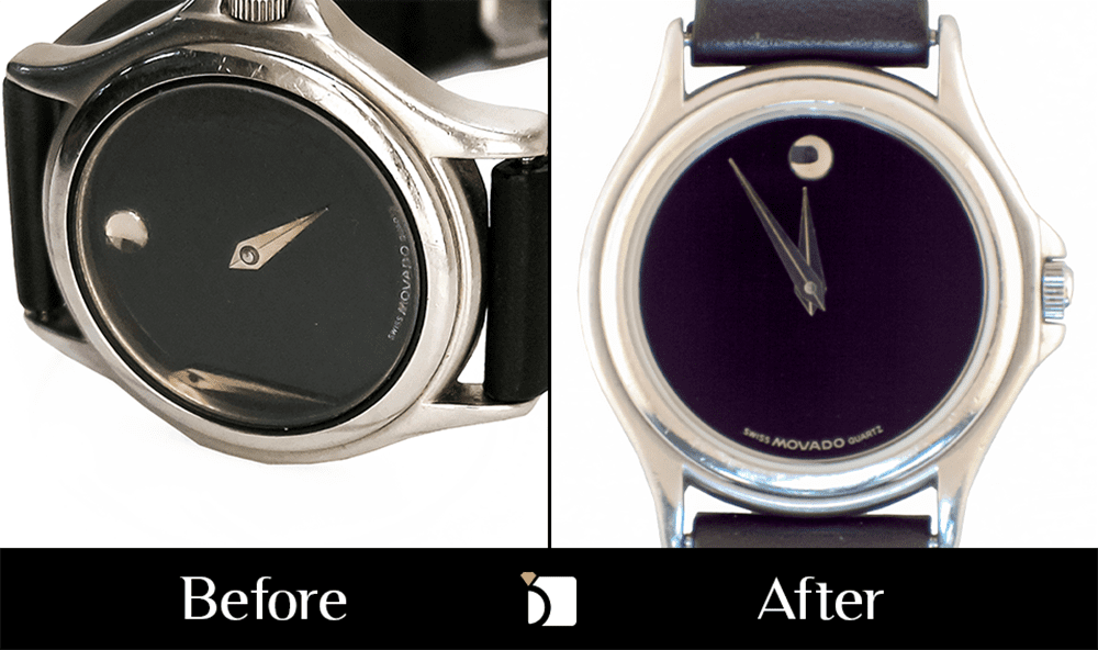 Before & After #163 Movado Quartz Museum Watch Model # 9047059 Restored Internal and External Parts