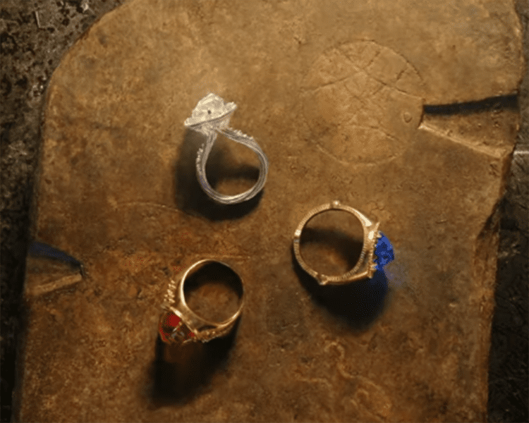The Three Elven Rings of Power Close Up (via ScreenCrush)