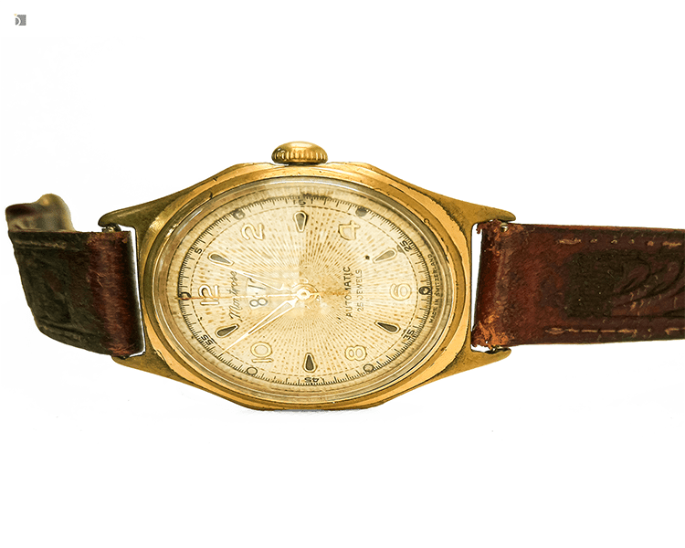 Before #171 Close up of Vintage Montrose 25 Jewelers Automatic Wristwatch Prior to Restoration