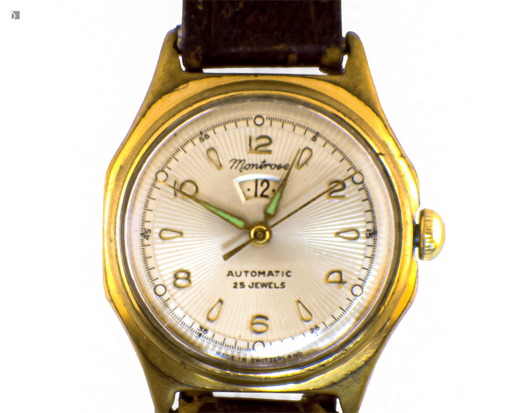 After #171 Close Up View of Restored Vintage Montrose Watch After Serviced by Certified Watchmakers