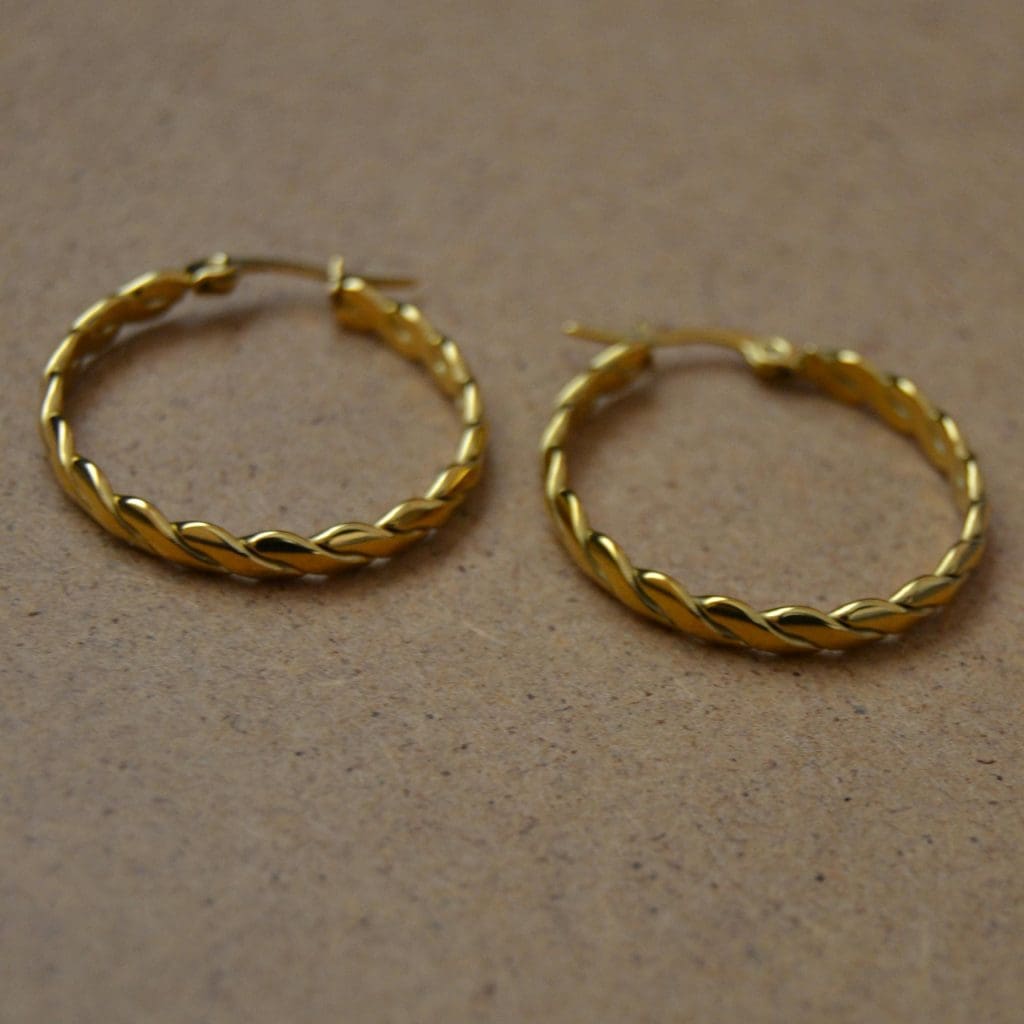 Image of 10k gold hoop earrings