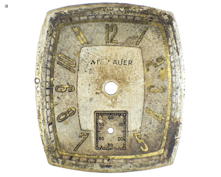Before #172 Vintage Wittnauer Watch Dial Prior to Premier Dial Refinishing Services