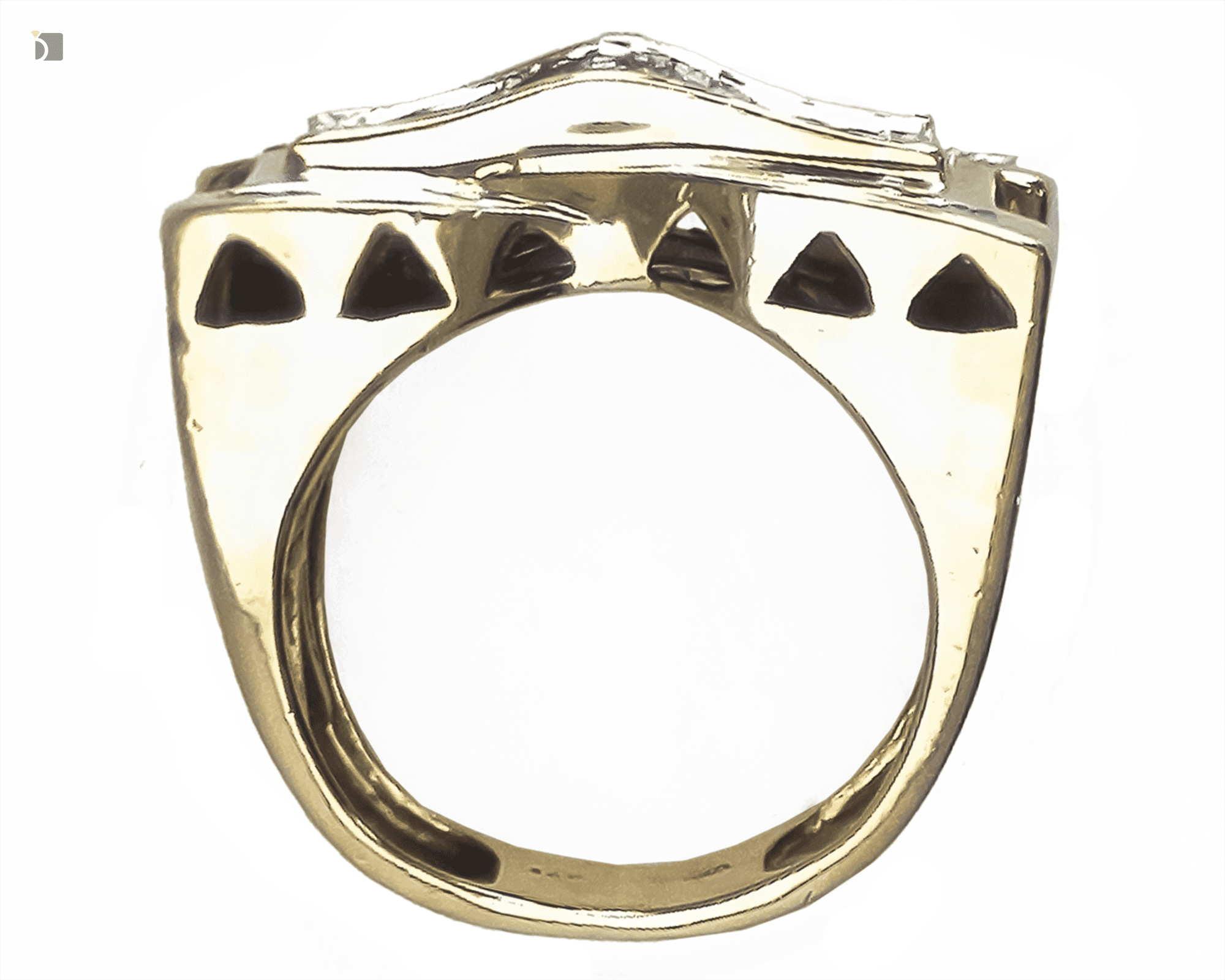 Before #174 Top Side View of 14kt Gold Invisible Setting Diamond Ring