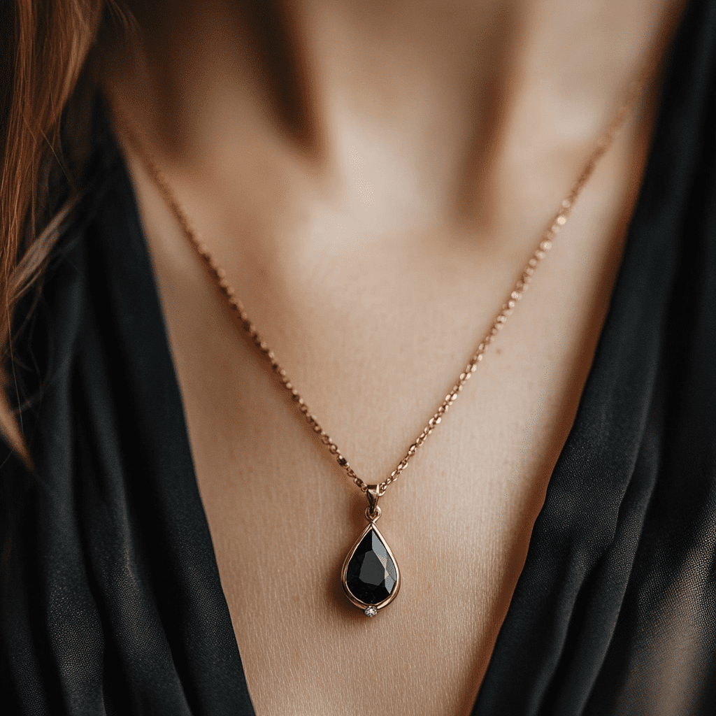 Image showing black diamond necklace