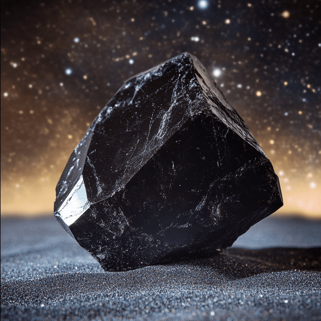 Image of black diamonds on astronomy background