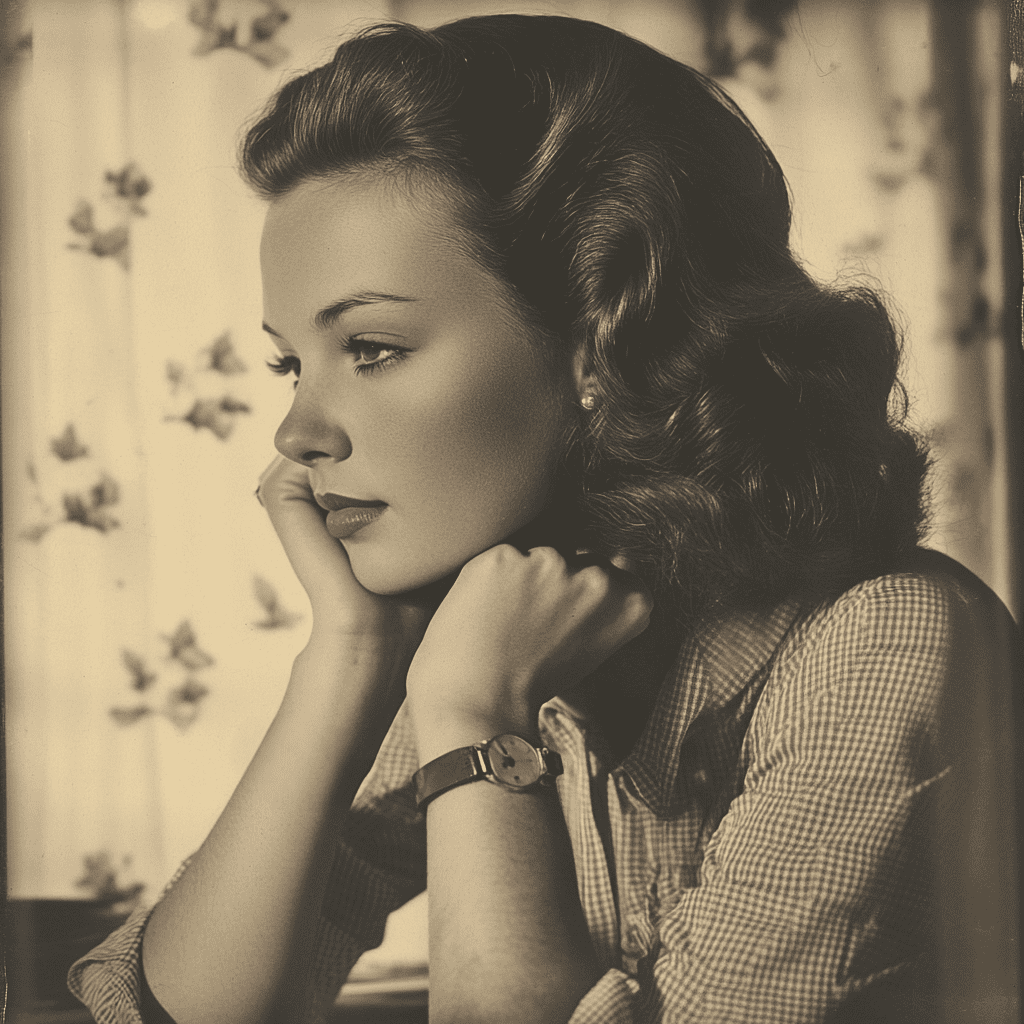 Image of woman in 1940s wearing wristwatch