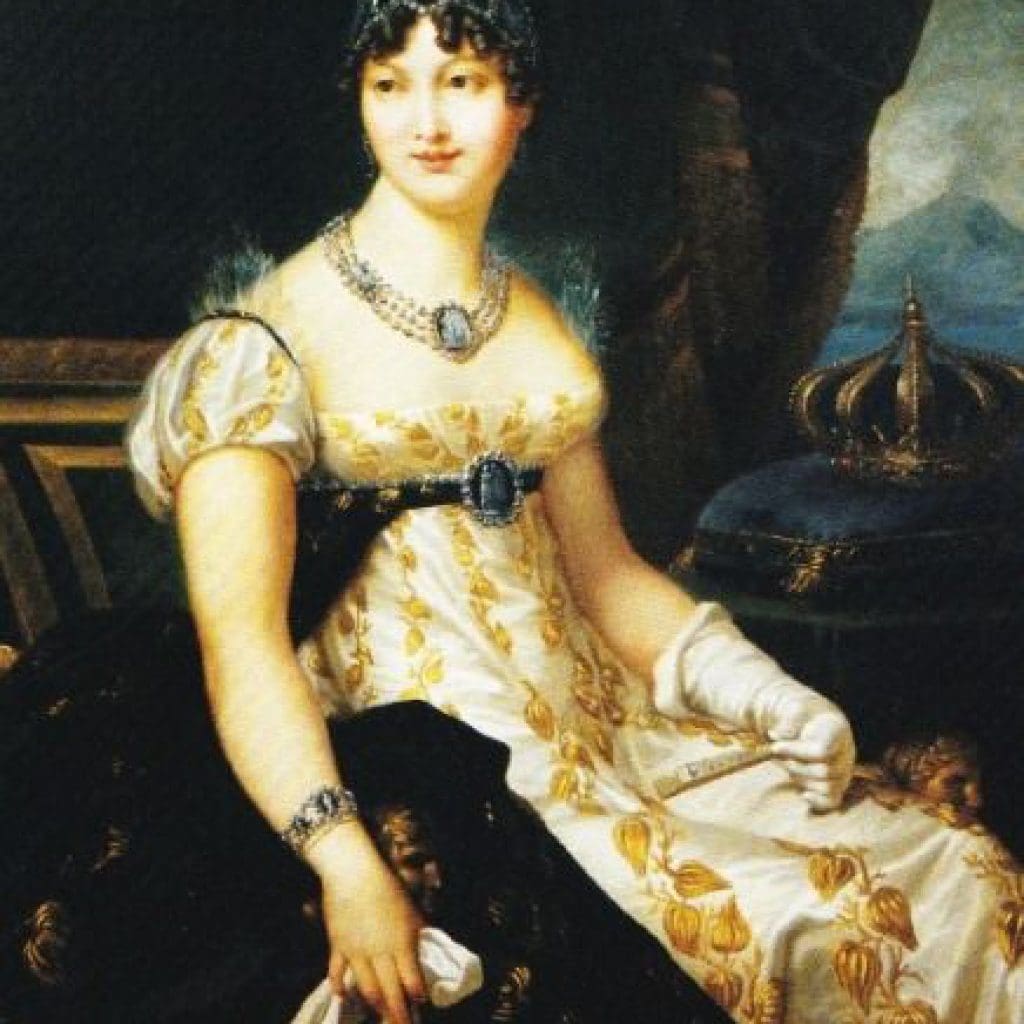 Image of Caroline Murat wearing Breguet wristwatch circa 1812
