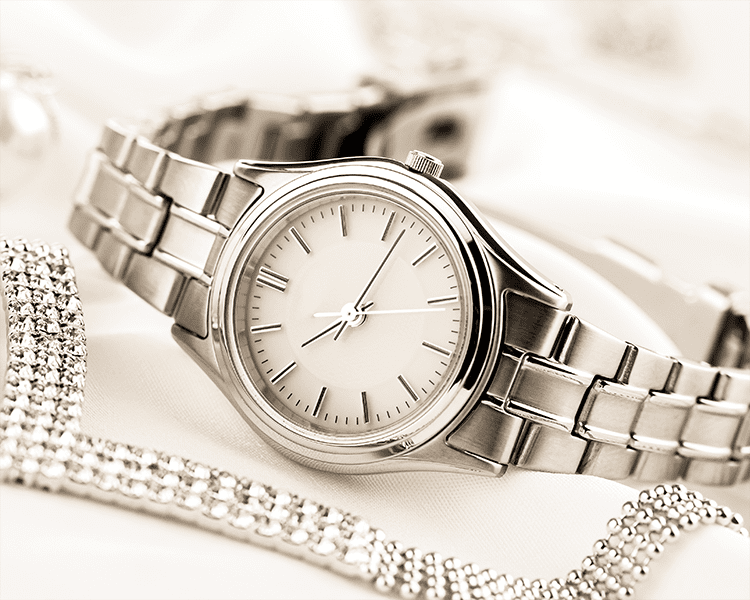 Restored Plain Women's Cocktail Watch Displayed with Chain Bracelet