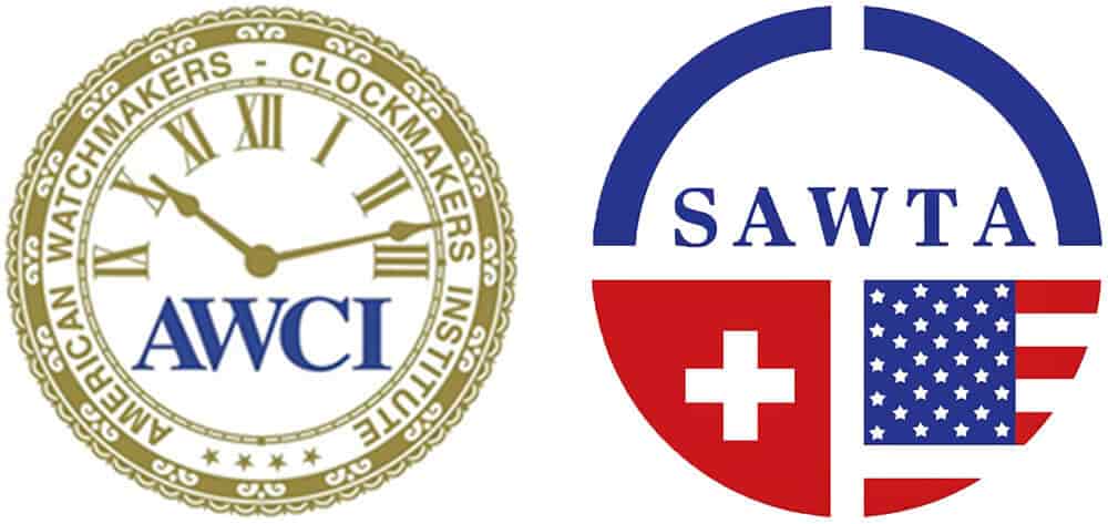 Certified Watch Restorations Image Showcasing SAWTA & AWCI Watch Repair Certifications