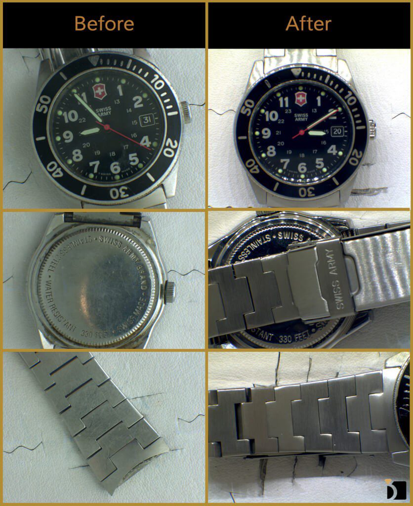 Watch Link Band Repair Before & After Watch Link Repair Before & After Image